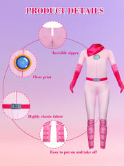 Girls Peach Costume Anime Movie Cosplay Outfit Full Cover Bodysuit