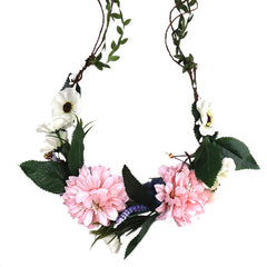Adjustable Flower Crown Headband Women Girl Wedding Flower Wreath Hairband Tiara