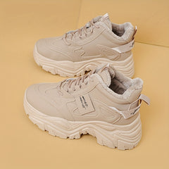 Plush Inner Chunky Sneakers Non slip Height Increased Casual Walking Shoes