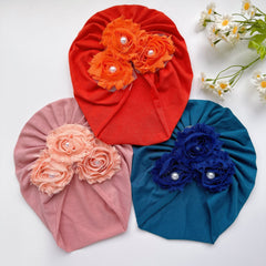 Baby Girl Sunflower Beaded Hat Elastic Soft