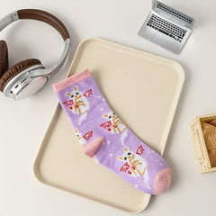 Cartoon Cat Print Socks Women's Stockings & Hosiery