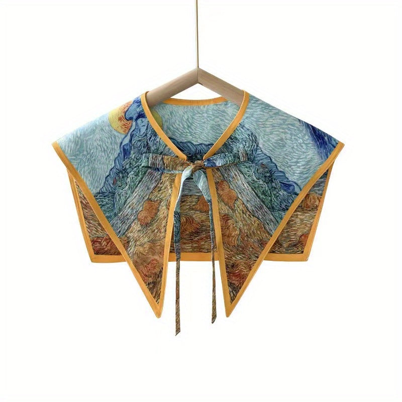 Oil Painting Style Ladies Shawl Casual Outing Shoulder False Collar