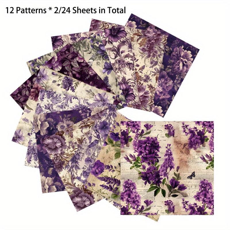 Violet Theme DIY Wrapping Paper 24 Sheets