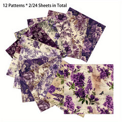 Violet Theme DIY Wrapping Paper 24 Sheets