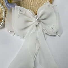Double Layer Bow & Wedding Hair Clip for Brides - Secure Clip On