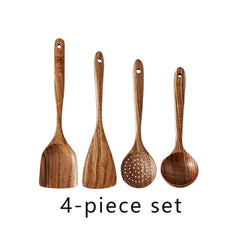 Teak Wooden Cutlery Spoon Cooking Spatula Kitchen Tool Set