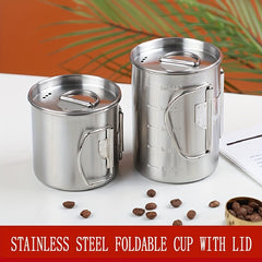 Outdoor Stainless Steel Folding Water Cup 12-17oz Boiling Cup