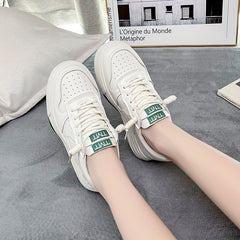 Women's Letter Print Sneakers Casual Lace Up Shoes
