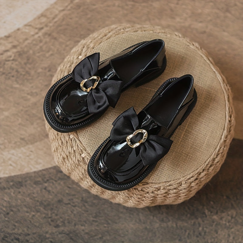 Women's Bowknot Chunky Heel Loafers