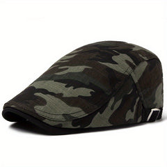 Men's Camo Beret Thin Soft Newsboy Cap Outdoor Casual Hat