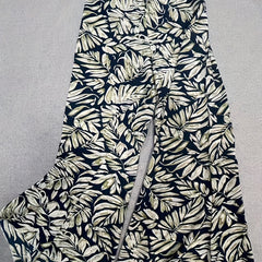 Plant Print Wide Leg Pants for Women
