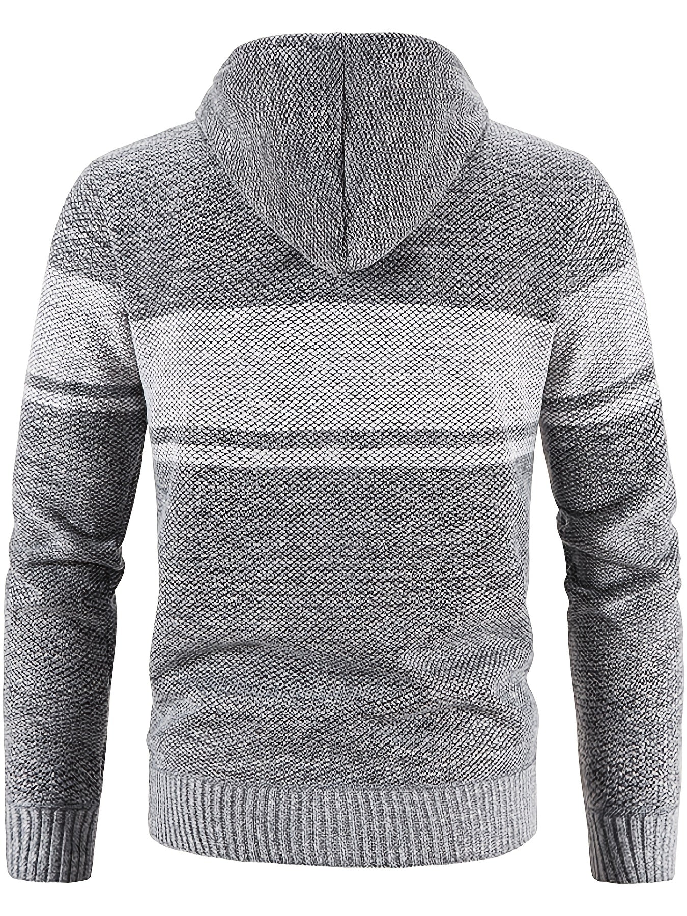 Men's Hooded Plush Sweater with Contrast