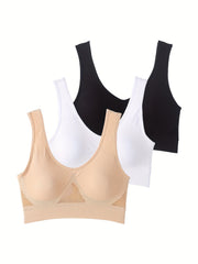3pcs Soft Sports Bras for Women, Breathable Workout Activewear