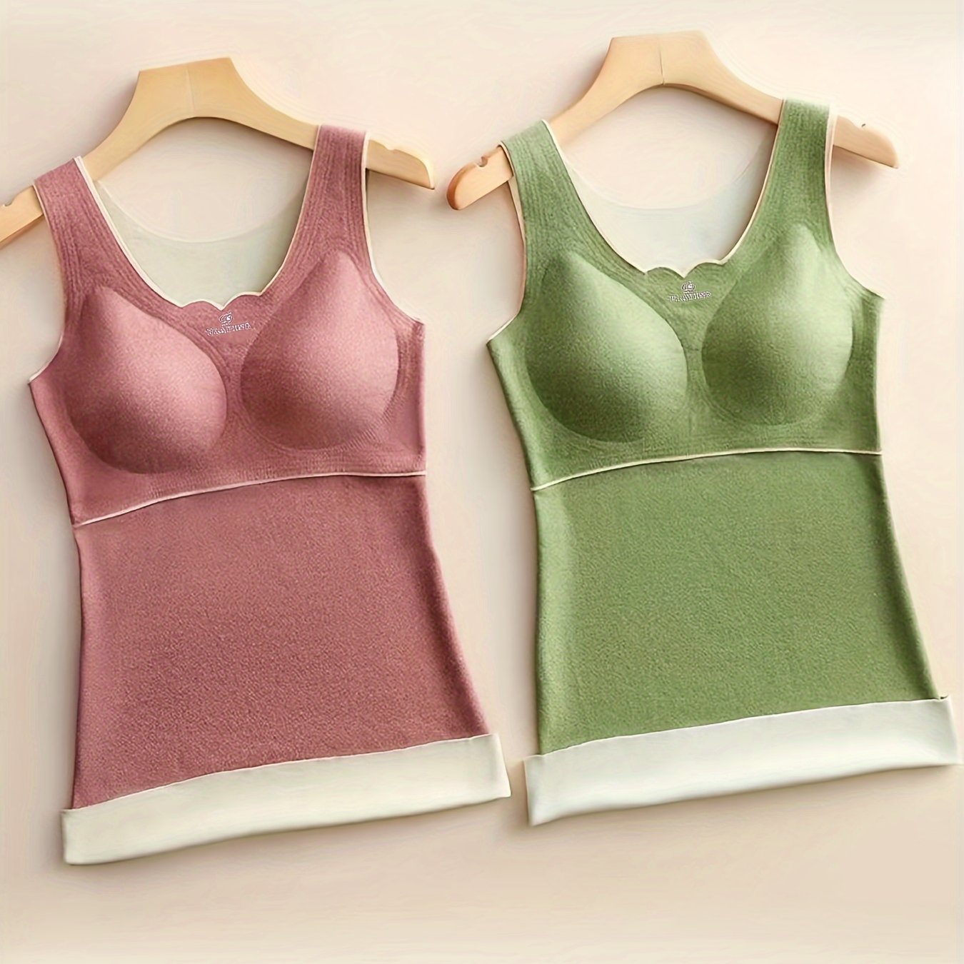 2pcs Seamless Thermal Underwear Sleeveless Top