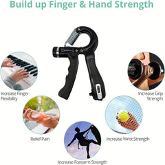 Adjustable Grip Strength Trainer 5-60kg Resistance Non-Slip Finger Strength