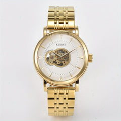 KUERST Men's Steel Belt Mechanical Watch - Butterfly Buckle, Gourd Shaped Dial