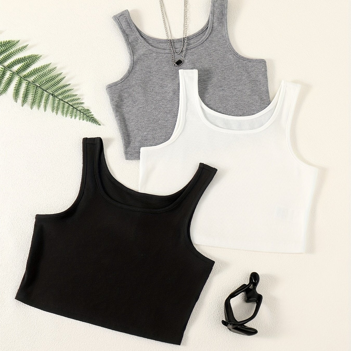 3-Pack Y2K Crop Tank Tops Sleeveless Summer Women's Tops