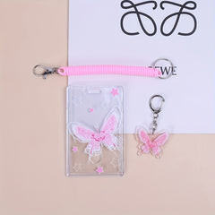Crystal Butterfly Keychain Acrylic Card Cover Pendant 1 Pack