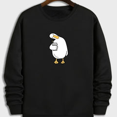 Duck Print Men's Comfy Sweatshirt Long Sleeve Top