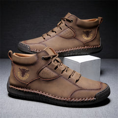 SENBURNY Men's Vintage Style Leather Flat Shoes