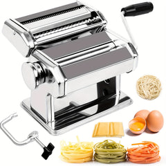 Adjustable Stainless Steel Pasta Maker with Hand Crank