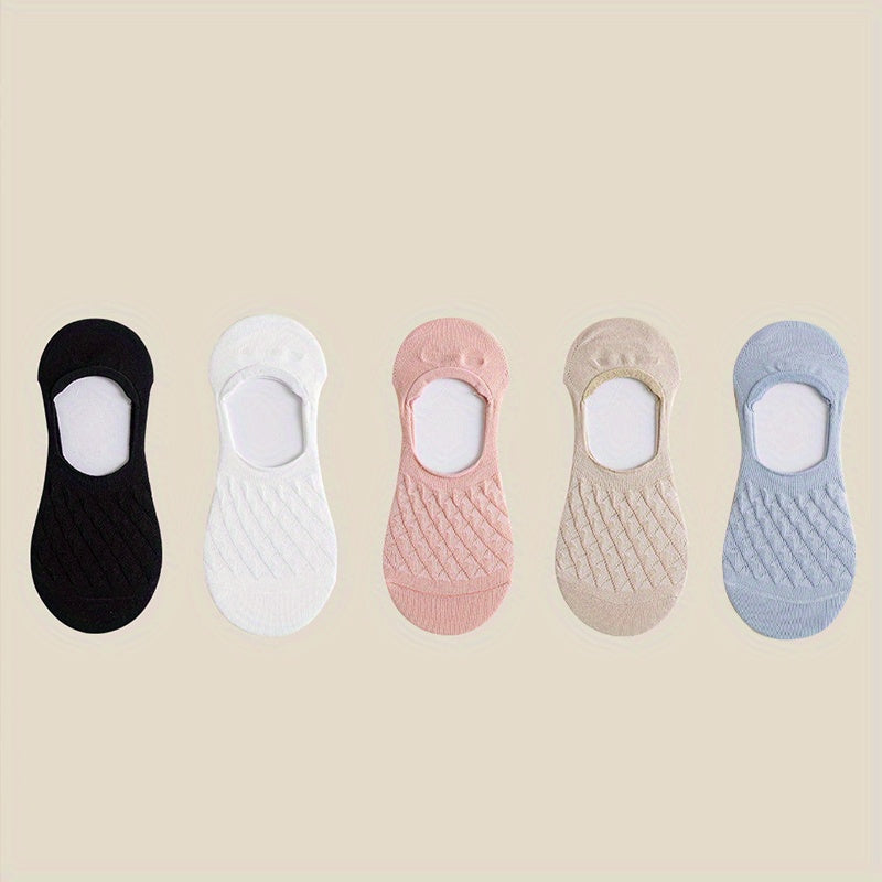 5 Pairs Argyle Print Low Cut Ankle Socks Women's Stockings