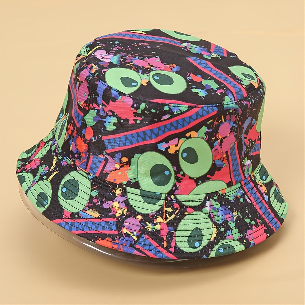 Egg Printed Bucket Hat Unisex Lightweight Outdoor Headwear