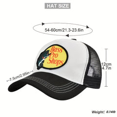 Fish Print Baseball Cap Mesh Breathable Adjustable Trucker Hat