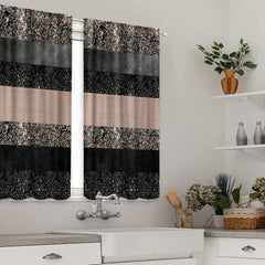 2pcs Bright Printed Curtains Rod Pocket Top Window Drapes