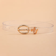 Thin Transparent Plastic Waist Belt Tie in Jeans Style