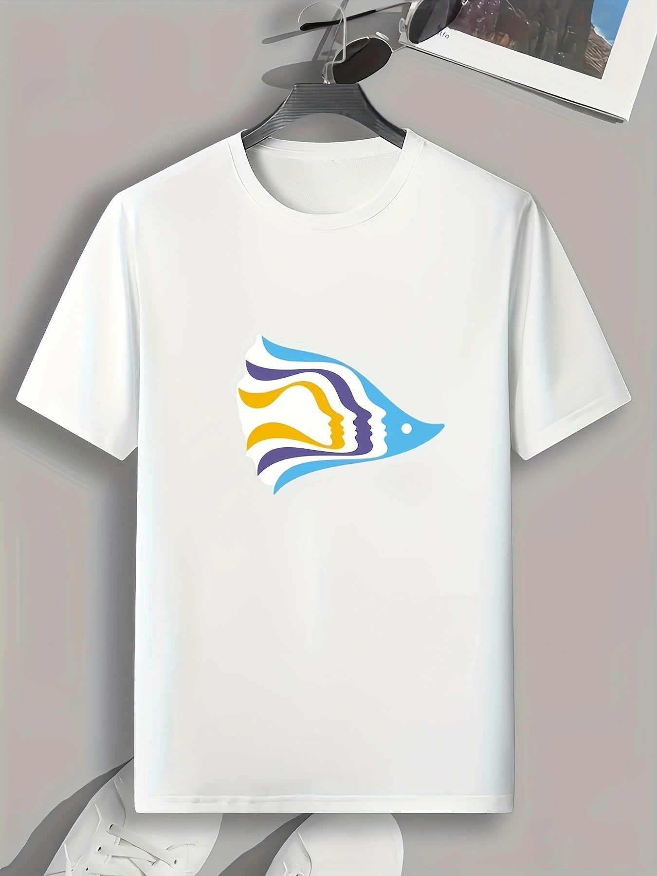 Pattern Print Men's Graphic T-shirt for Summer