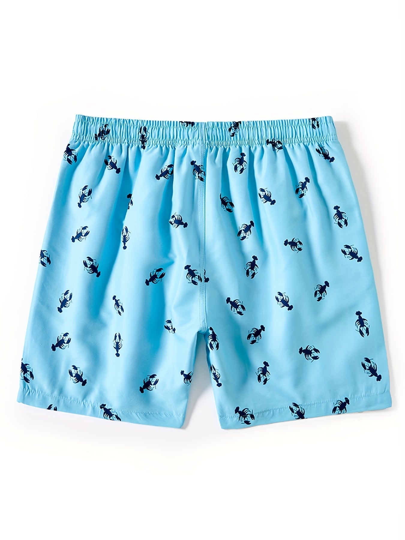 Crayfish Pattern Print Men s Swim Trunks Quick Dry Drawstring Beach Shorts