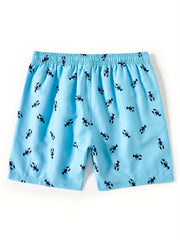 Crayfish Pattern Print Men s Swim Trunks Quick Dry Drawstring Beach Shorts