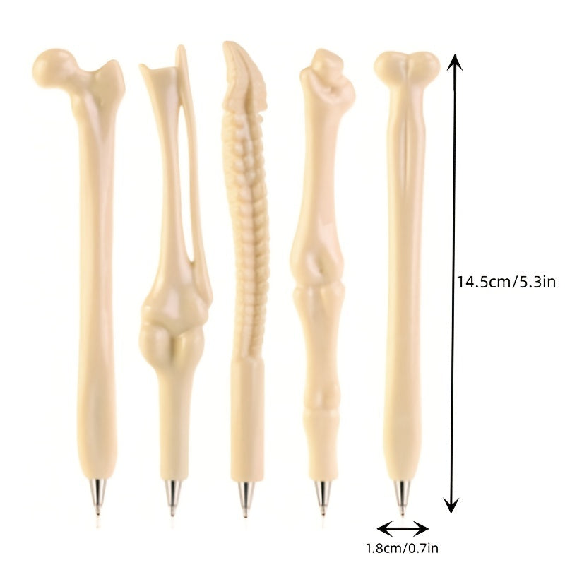 5Pcs Bone Shape Ballpoint Pen Set School Office Writing Supplies Gift Stationery