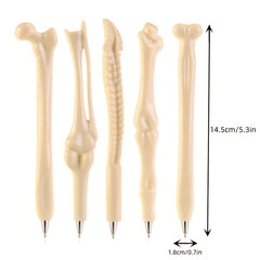 5Pcs Bone Shape Ballpoint Pen Set School Office Writing Supplies Gift Stationery