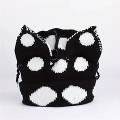 Sport Knit Beanie Hat With Pig Ears Autumn Winter Warm Ski Cold Hat