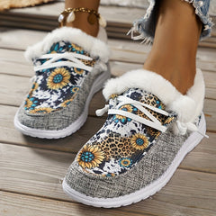 Women's Cow Print Walking Shoes Casual Low Top Sport Shoes