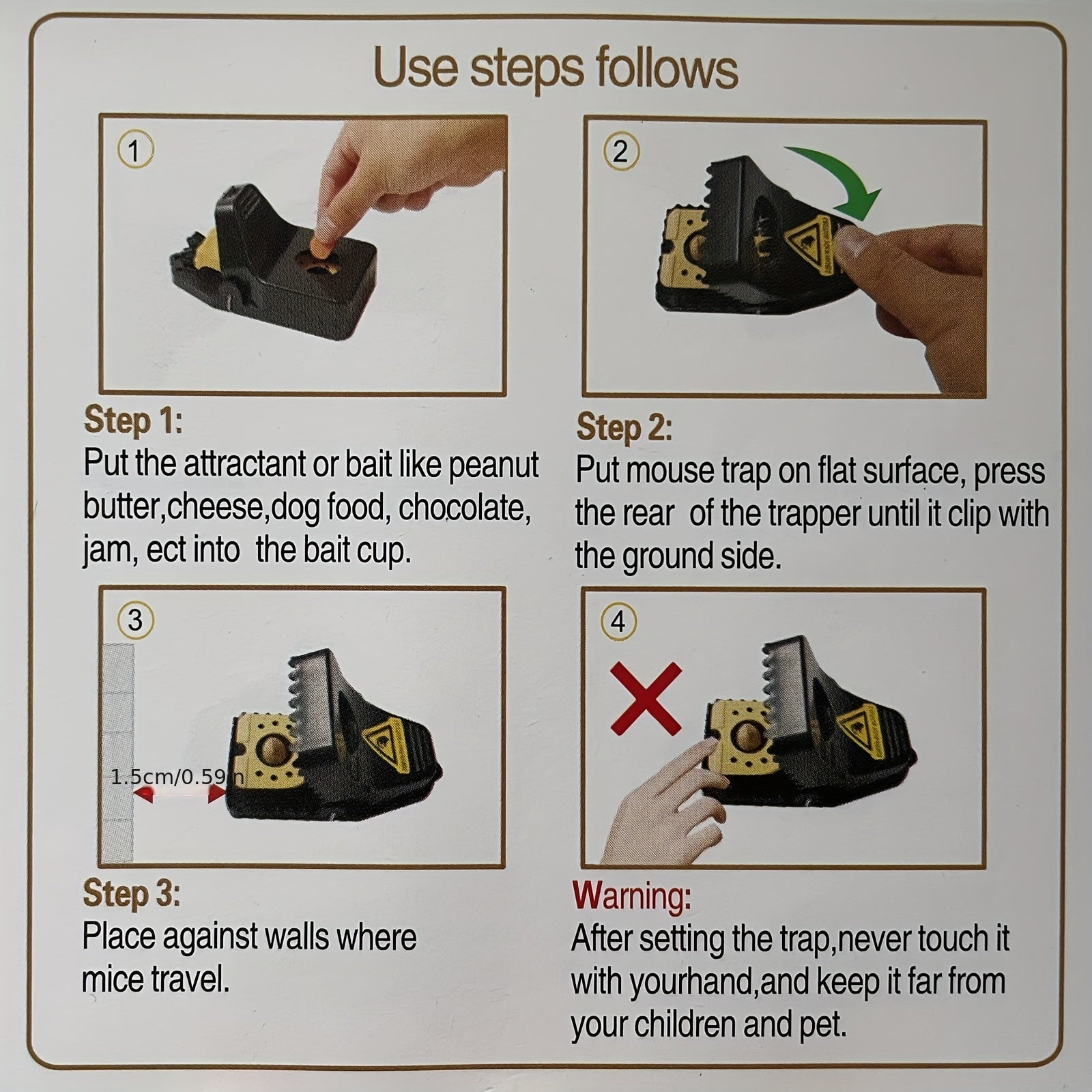 Quick Effective Mouse Traps for House - Indoor Safe Mousetrap - Family Rat Trap