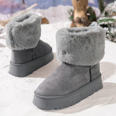 Women's Plush Lined Thermal Snow Boots Non Slip Winter Warm Shoes