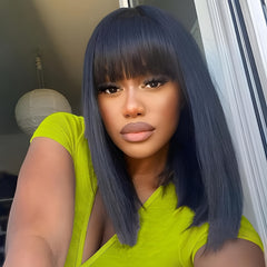 Straight Bob Wigs Afro Rose Net Medium Length Wig Natural Looking Synthetic Wigs
