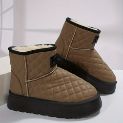 Plush Lined Furry Snow Shoes Thick Sole Suede Non Slip Winter Boots