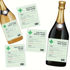 6pcs Prescription Wine Label Funny Vinyl Sticker