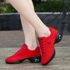 Breathable Mesh Women's Heightened Sneakers Professional Dance Shoes