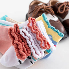 5pcs Girls Lace Small Animal Ankle Socks