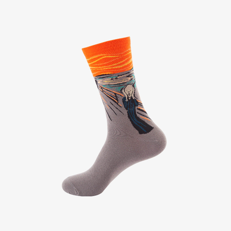 Arts Pattern Printed Casual Sports Socks Women's Stockings