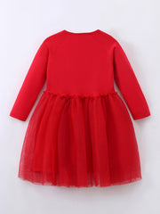 Girls Christmas Party Mesh Dress