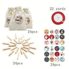 Christmas Cotton Drawstring Bag Gift Storage Bag Hanging Bag
