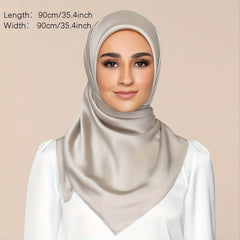Womens Large Satin Square Scarf Silk Hair Wrapping