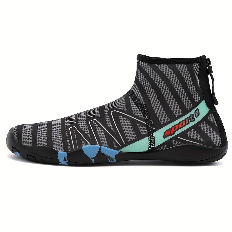 Women's Zipper High Elastic Mesh Water Shoes Non-slip Wading Shoes