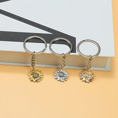 Sunflower Flower Alloy Key Chain Retro Keychain Keyring Pendant